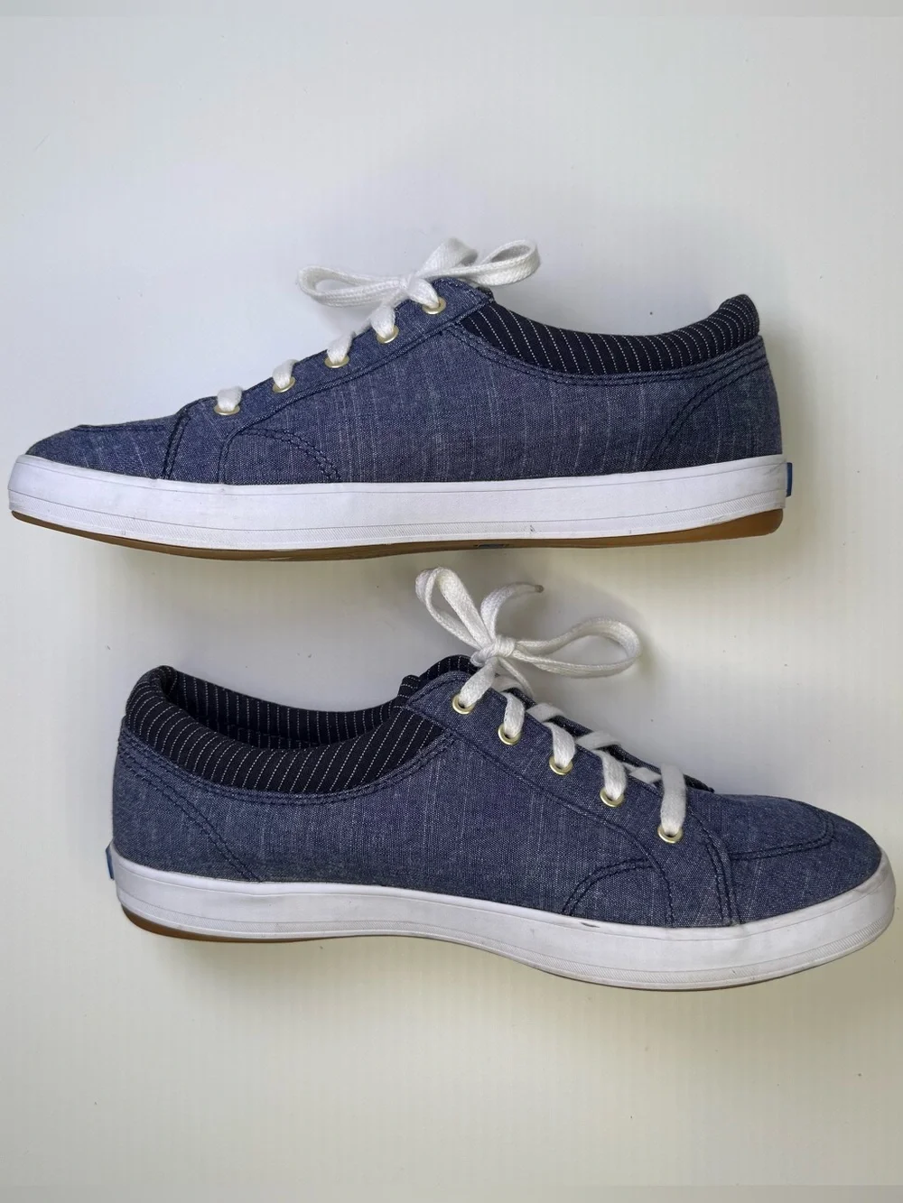 Keds Center III Textile Lace Up Women's Denim Chambray Shoes Sneakers Size 7.5